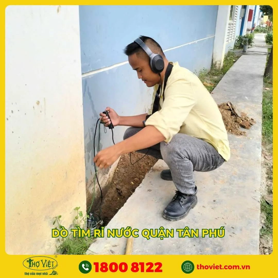 Dò tìm rỉ nước quận Tân Phú
