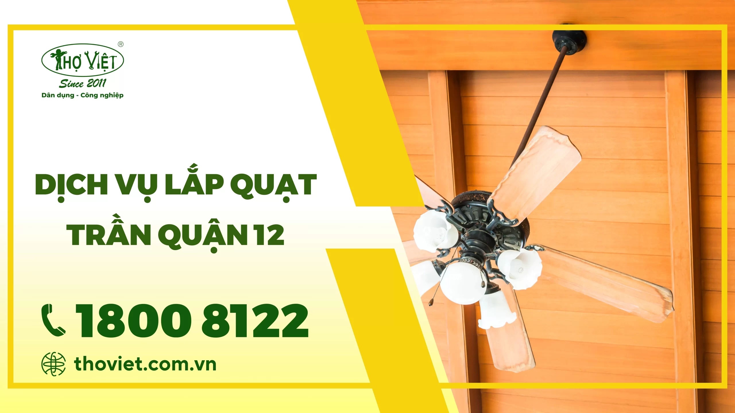 Dịch vụ lắp quạt trần quận 12