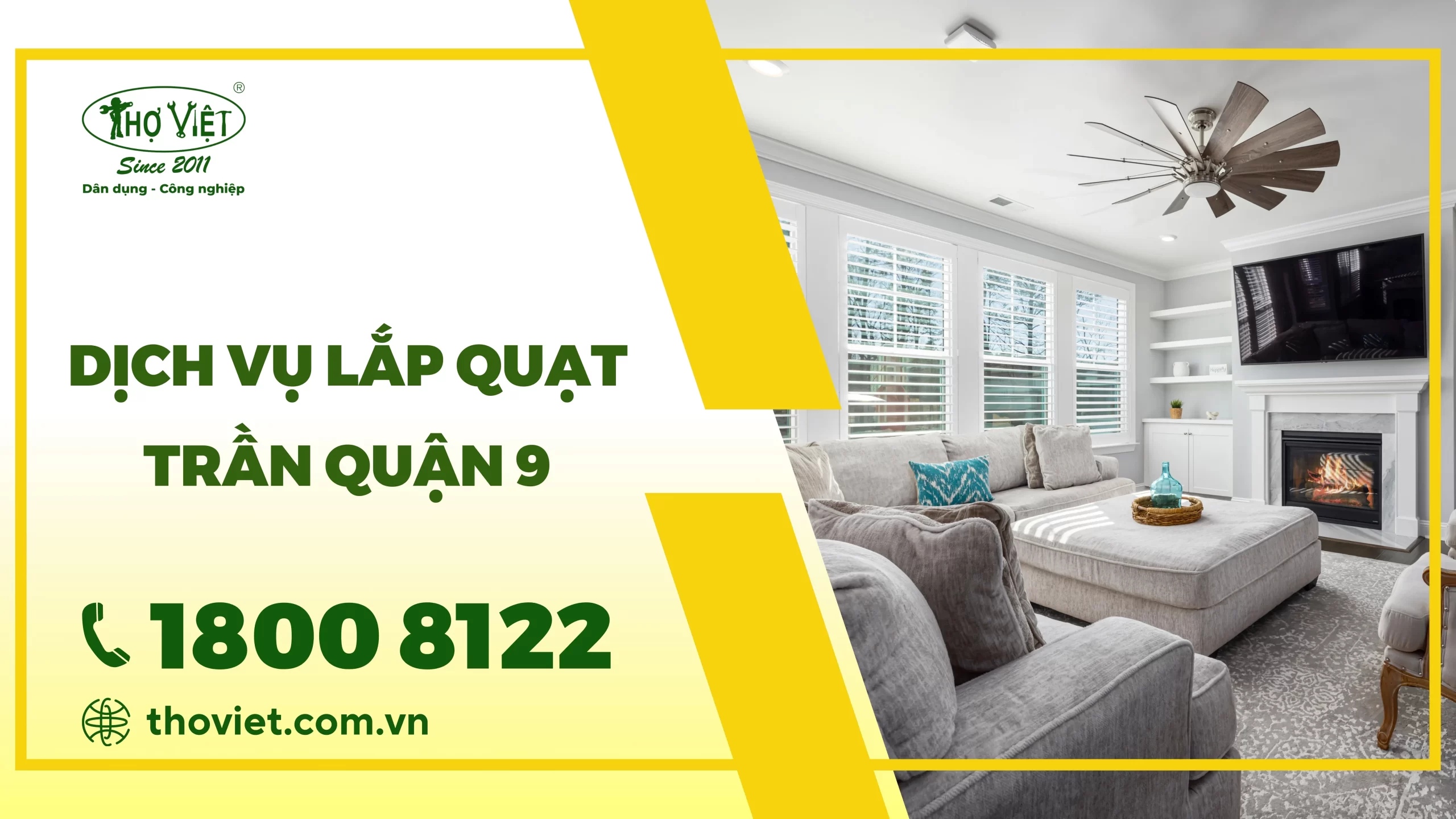 Dịch vụ lắp quạt trần quận 9