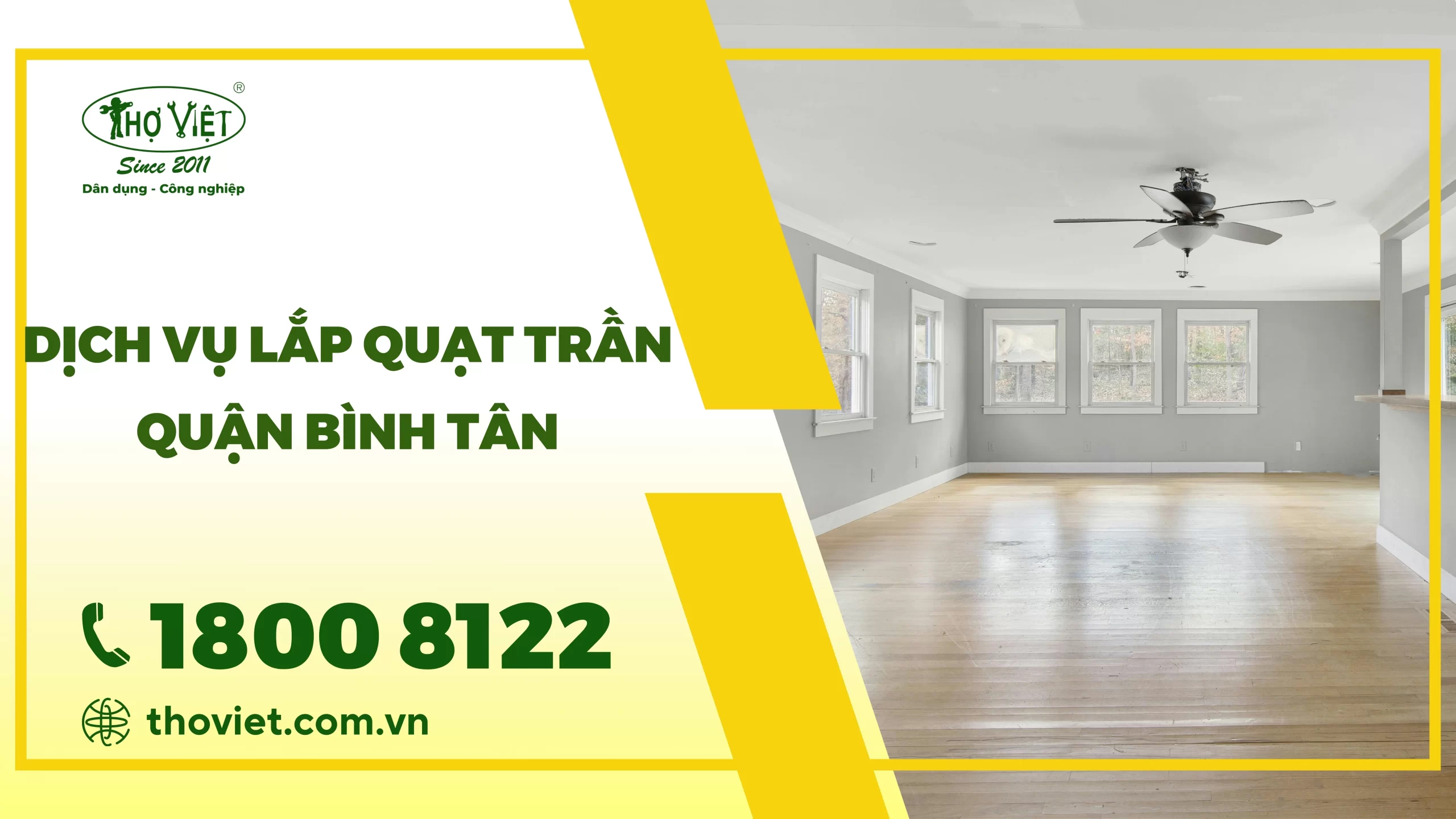 Dịch vụ lắp quạt trần quận Bình Tân