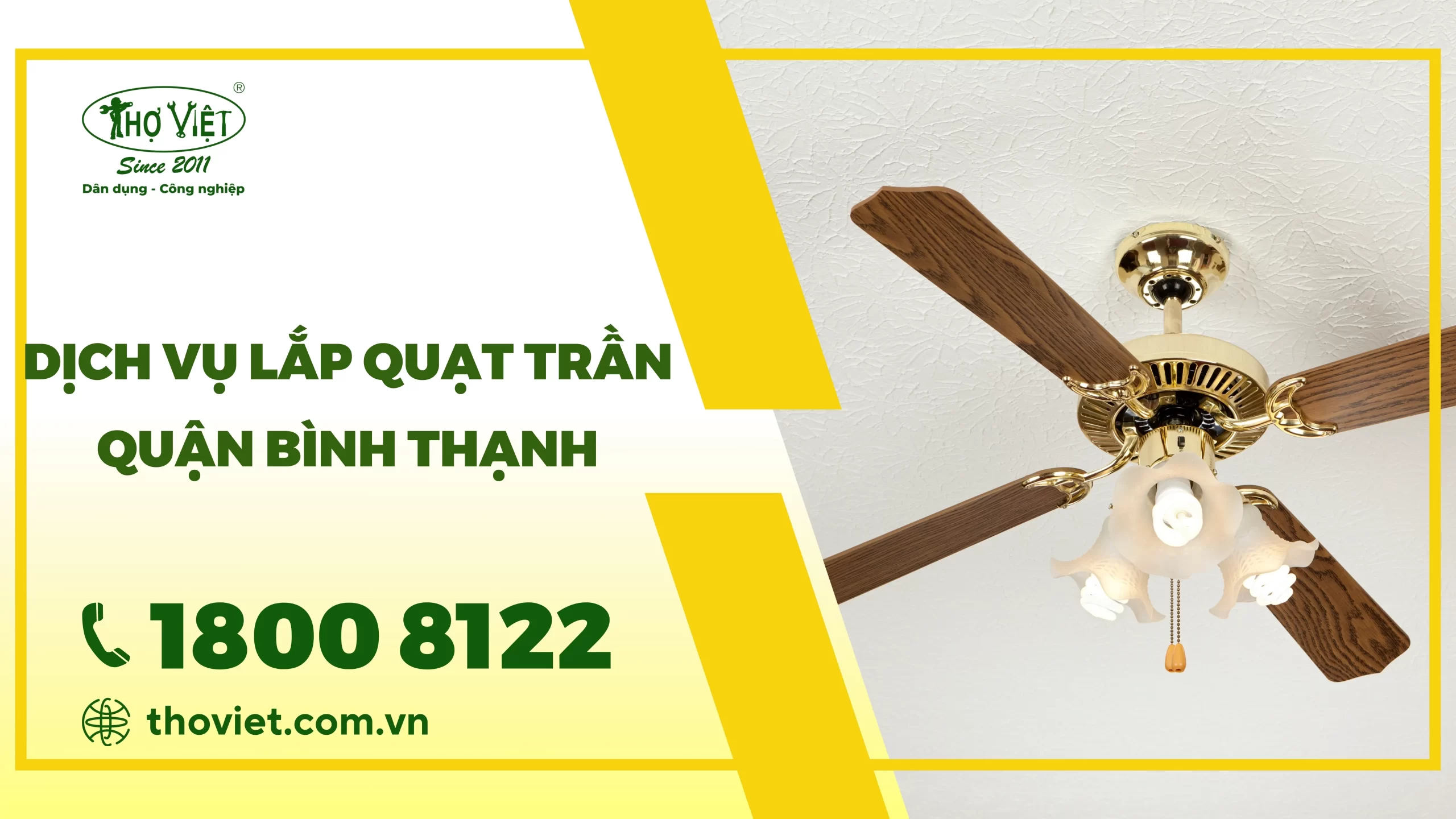 Dịch vụ lắp quạt trần quận Bình Thạnh