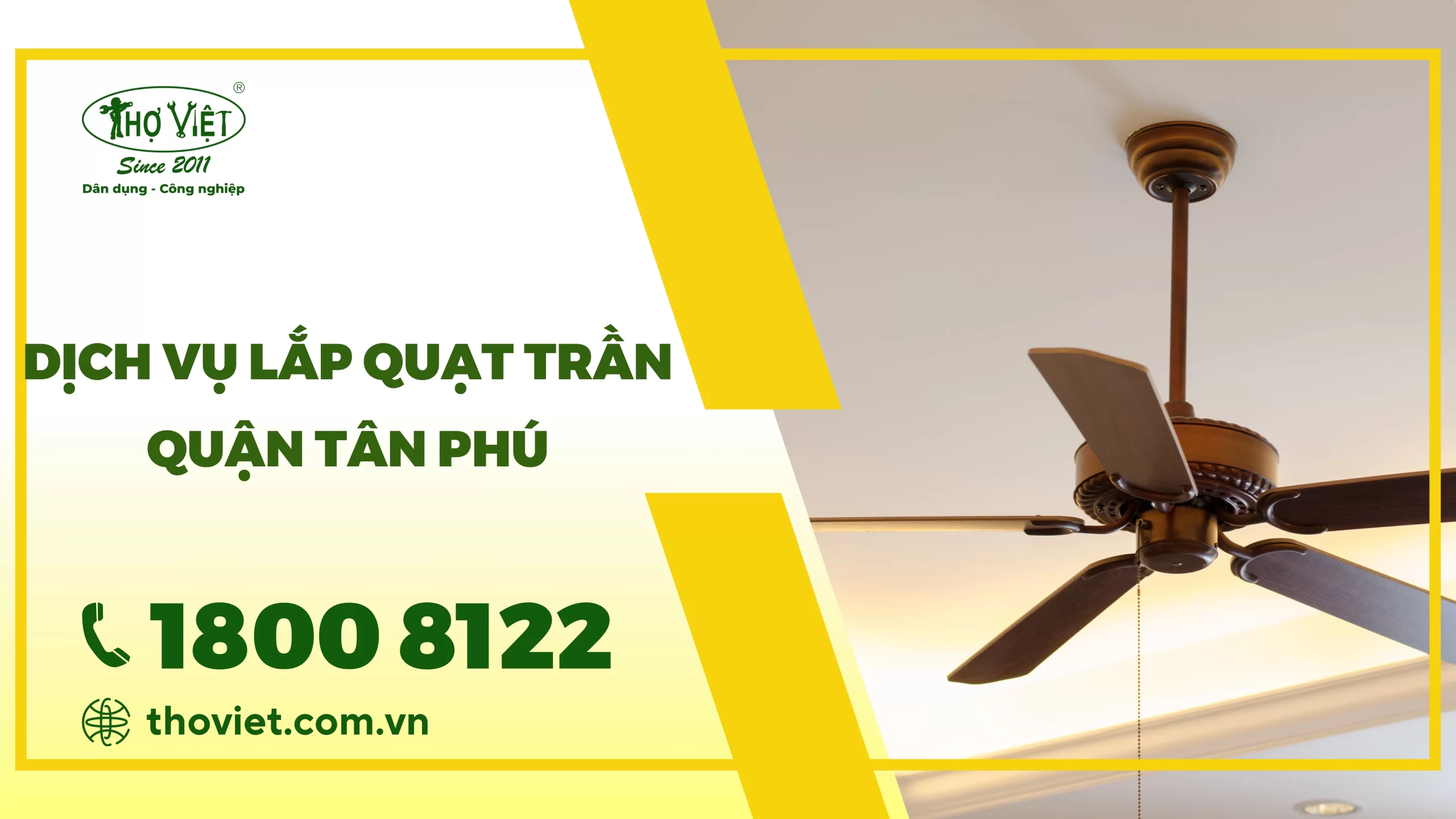 Dịch vụ lắp quạt trần quận Tân Phú