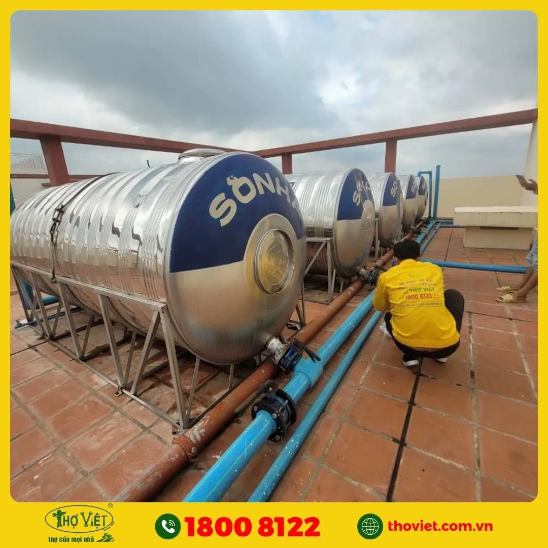 Hướng dẫn lắp đặt bồn nước inox ngang