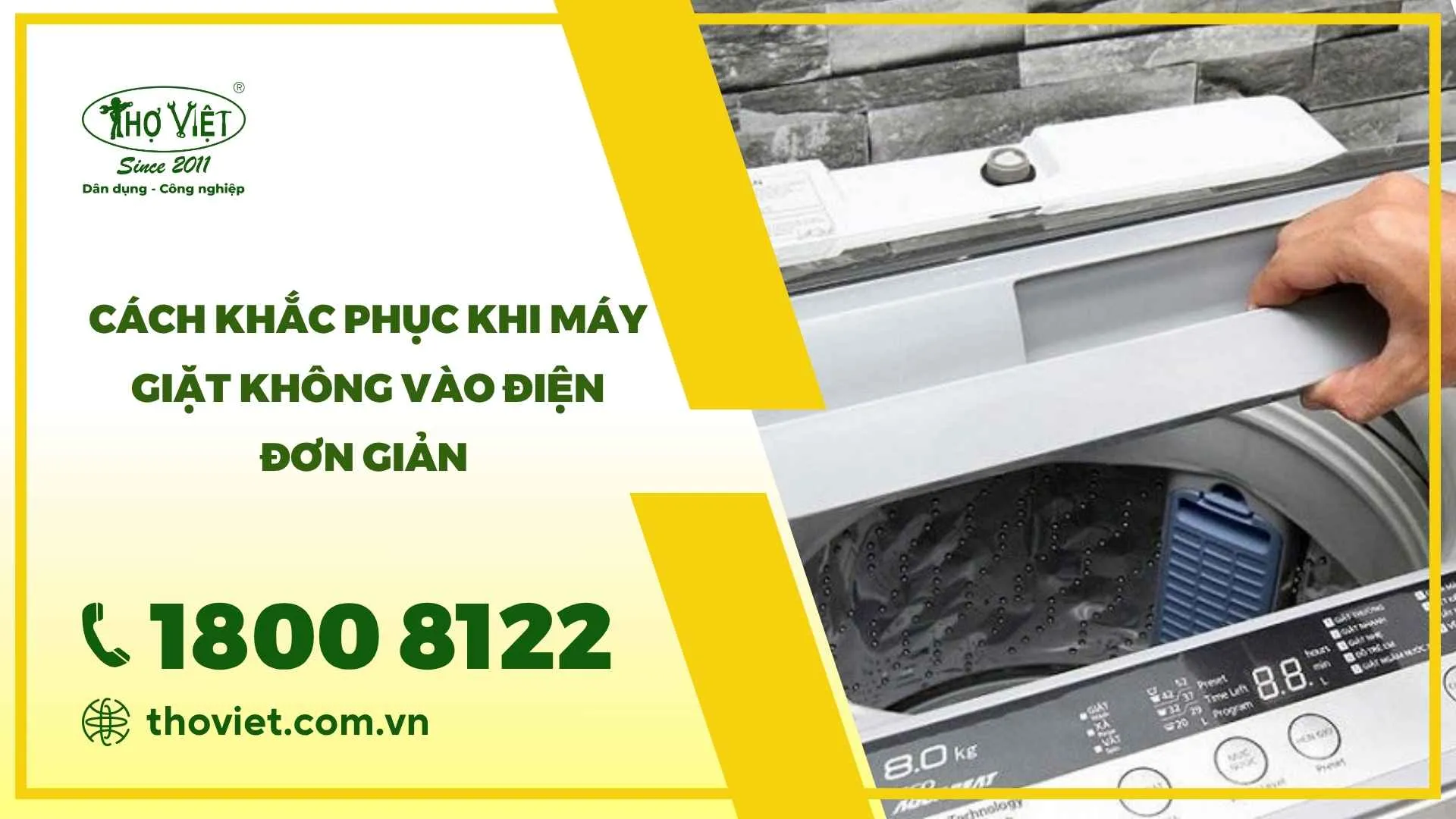 Máy giặt không vào điện