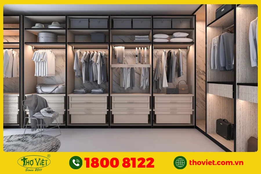 Thiết kế lắp đặt đèn tủ quần áo như thế nào là hợp lí?