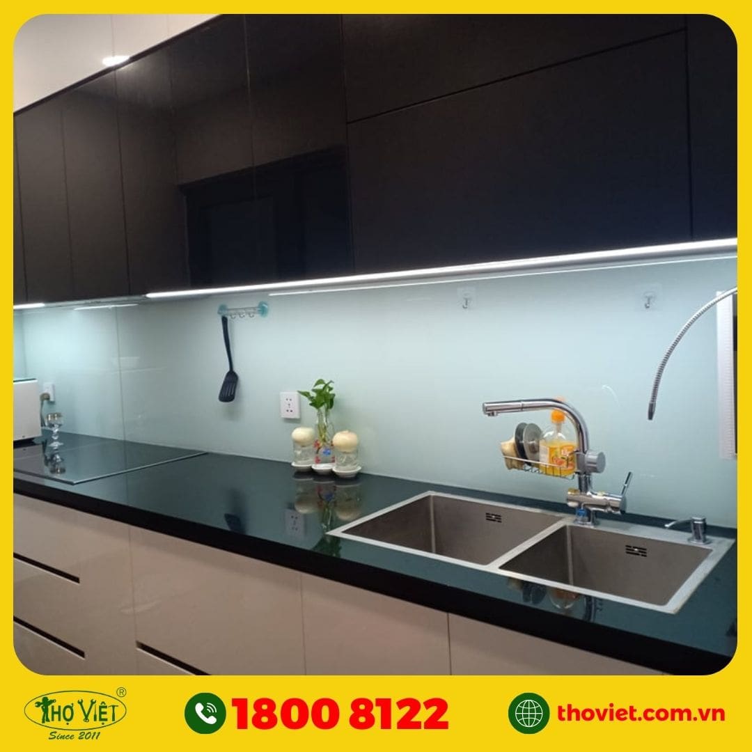 Quy trình thi công đèn led tủ bếp tại Thợ Việt