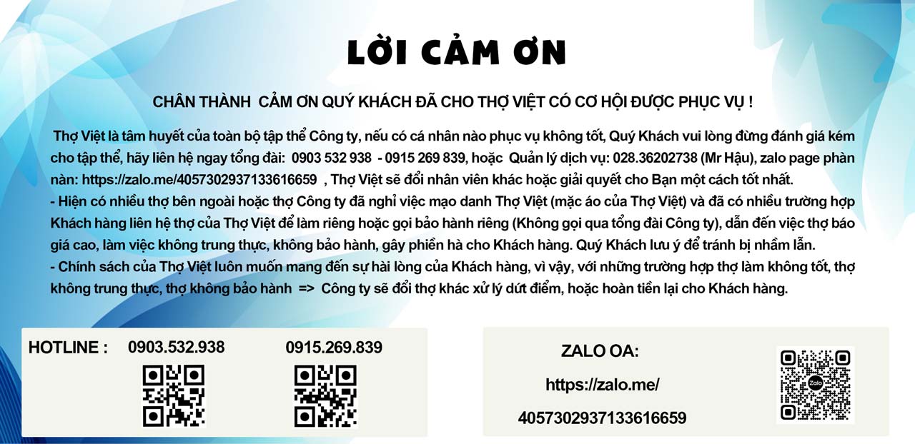 Lời cảm ơn - Thợ Việt