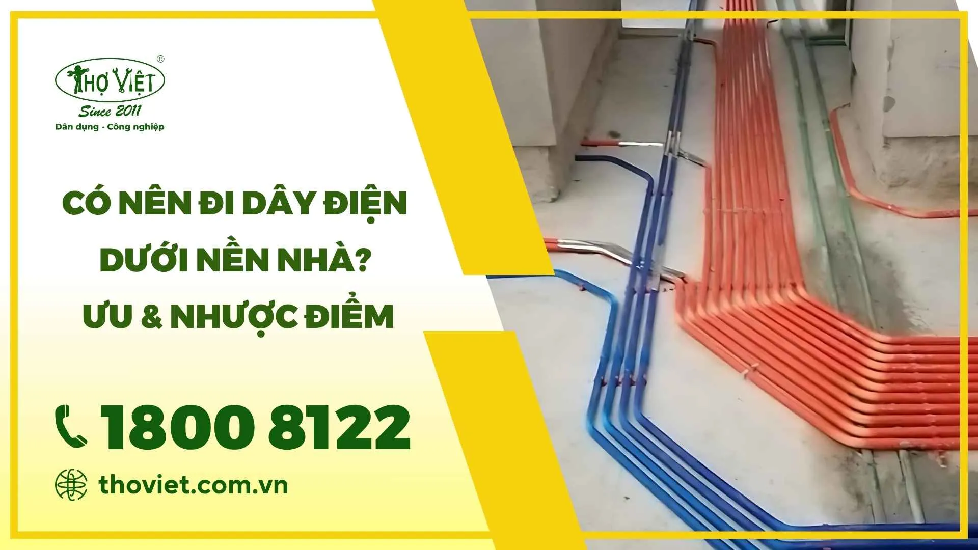 Đi dây điện dưới nền nhà