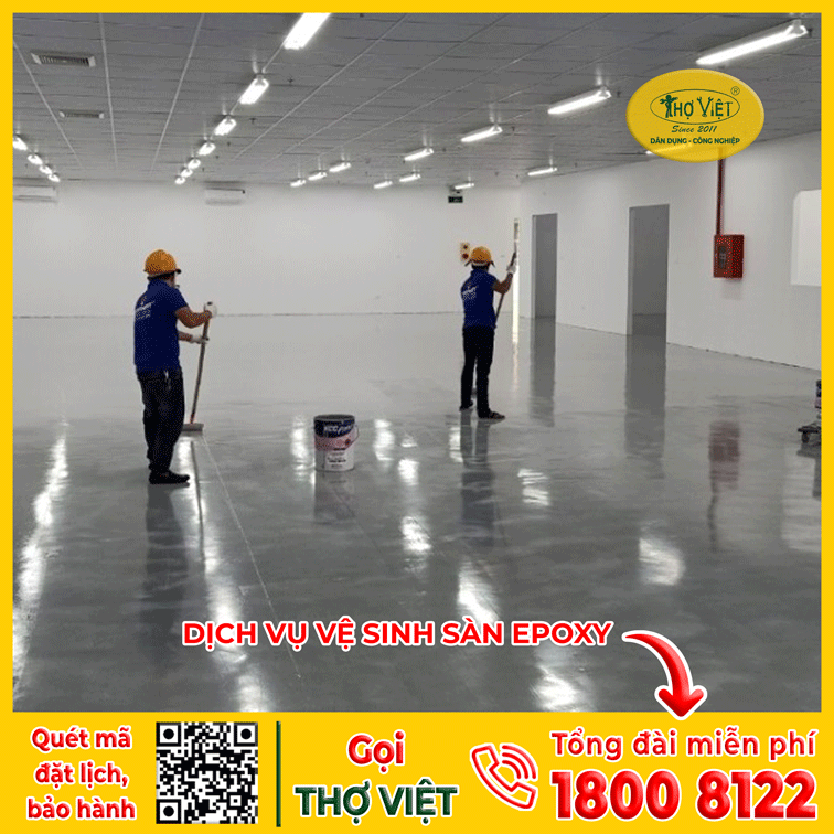 Thợ vệ sinh sàn epoxy chuyên nghiệp