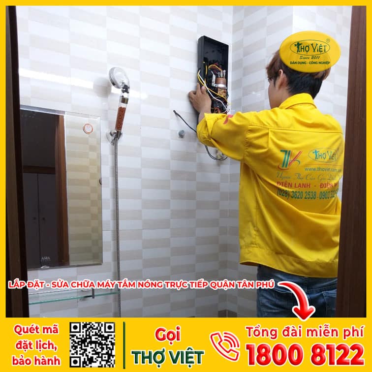 lắp máy tắm nóng trực tiếp Quận Tân Phú
