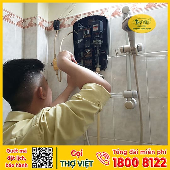 Thi công máy tắm nước nóng trực tiếp
