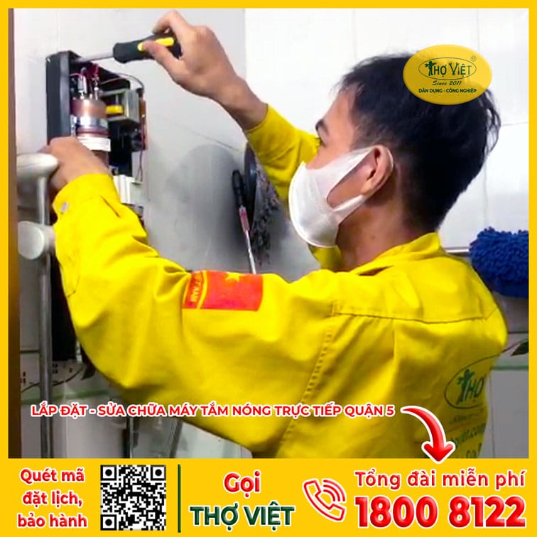 Quy trình lắp máy tắm nóng trực tiếp quận 5