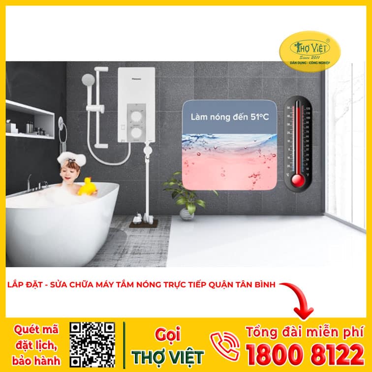 Lắp máy tắm nóng trực tiếp Quận Tân Bình