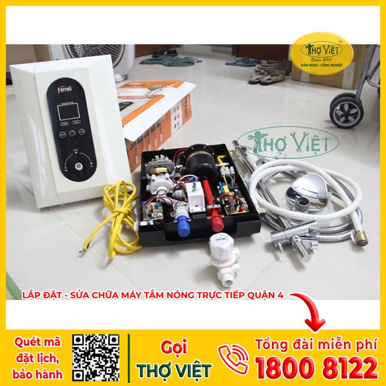 Vật tư lắp máy tắm nóng