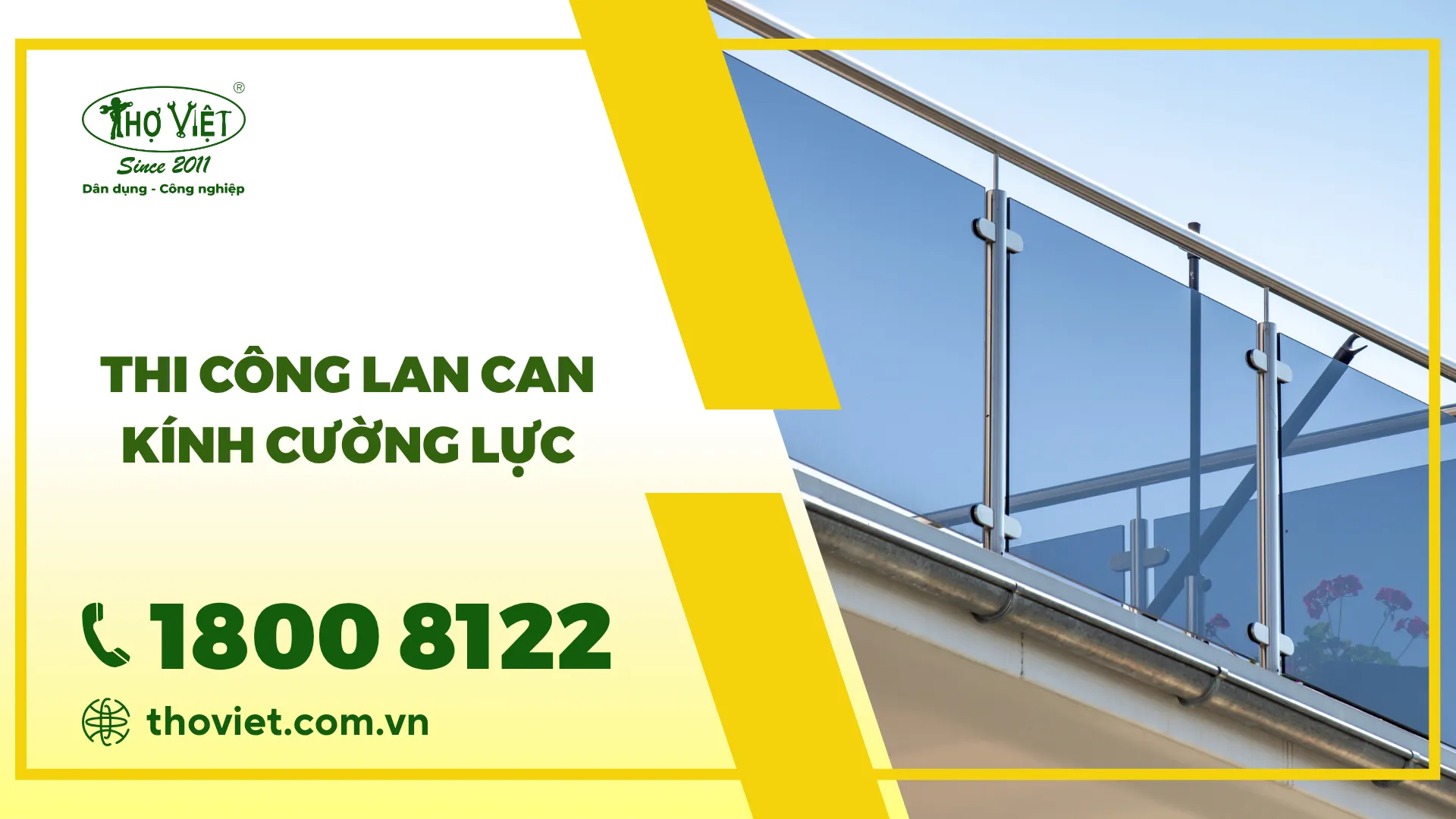 Dịch vụ thi công lan can kính cường lực tại TP.HCM & Các tỉnh lân cận