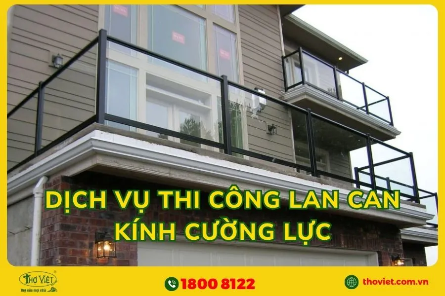 làm lan can kính cường lực 