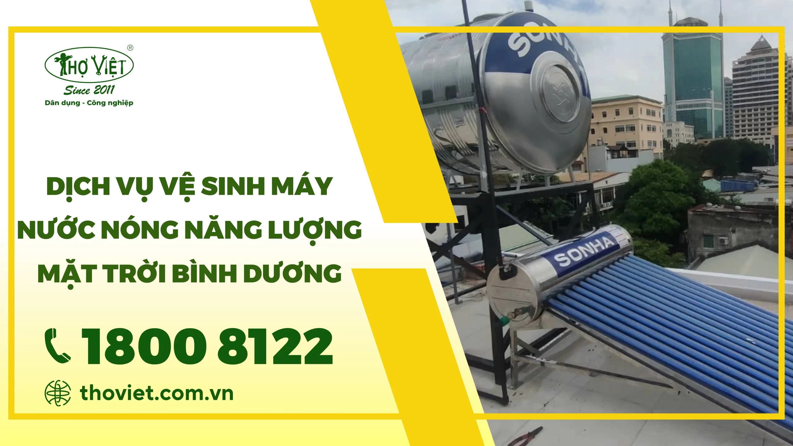 Dịch vụ vệ sinh máy nước nóng năng lượng mặt trời Bình Dương