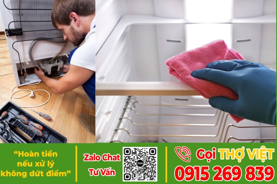 vệ sinh tủ lạnh tại bến cát