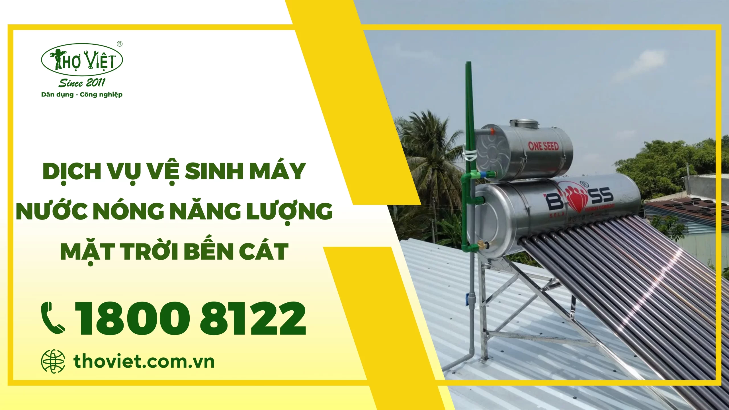 Dịch vụ vệ sinh máy nước nóng năng lượng mặt trời Bến Cát