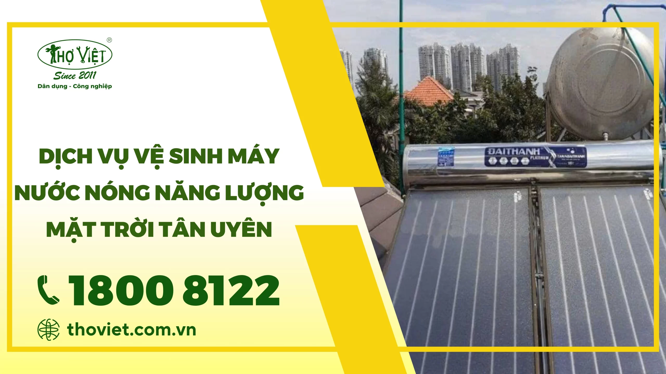 Dịch vụ vệ sinh máy nước nóng năng lượng mặt trời Tân Uyên