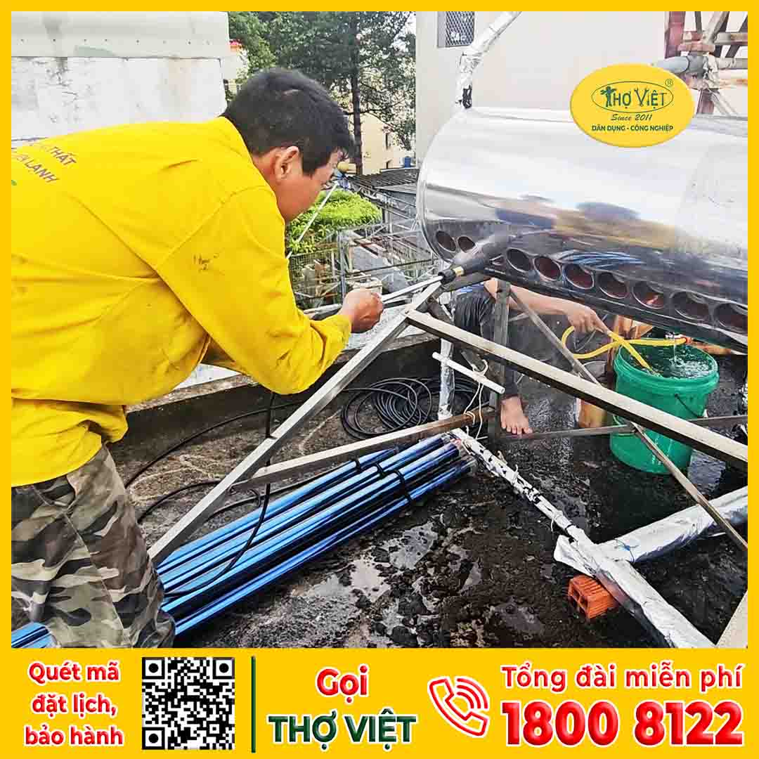 Các bước thực hiện sửa máy nước nóng năng lượng mặt trời Quận 5