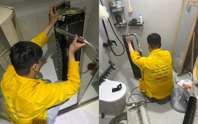 quy trình vệ sinh máy lạnh biên hòa của Thợ Việt