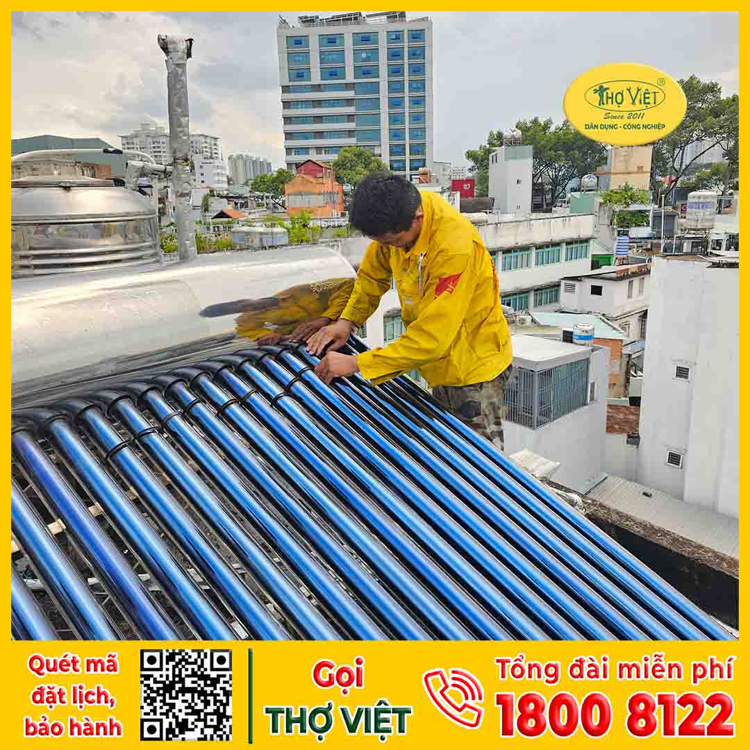 Trình tự các bước thực hiện sửa máy nước nóng năng lượng mặt trời Tân Uyên