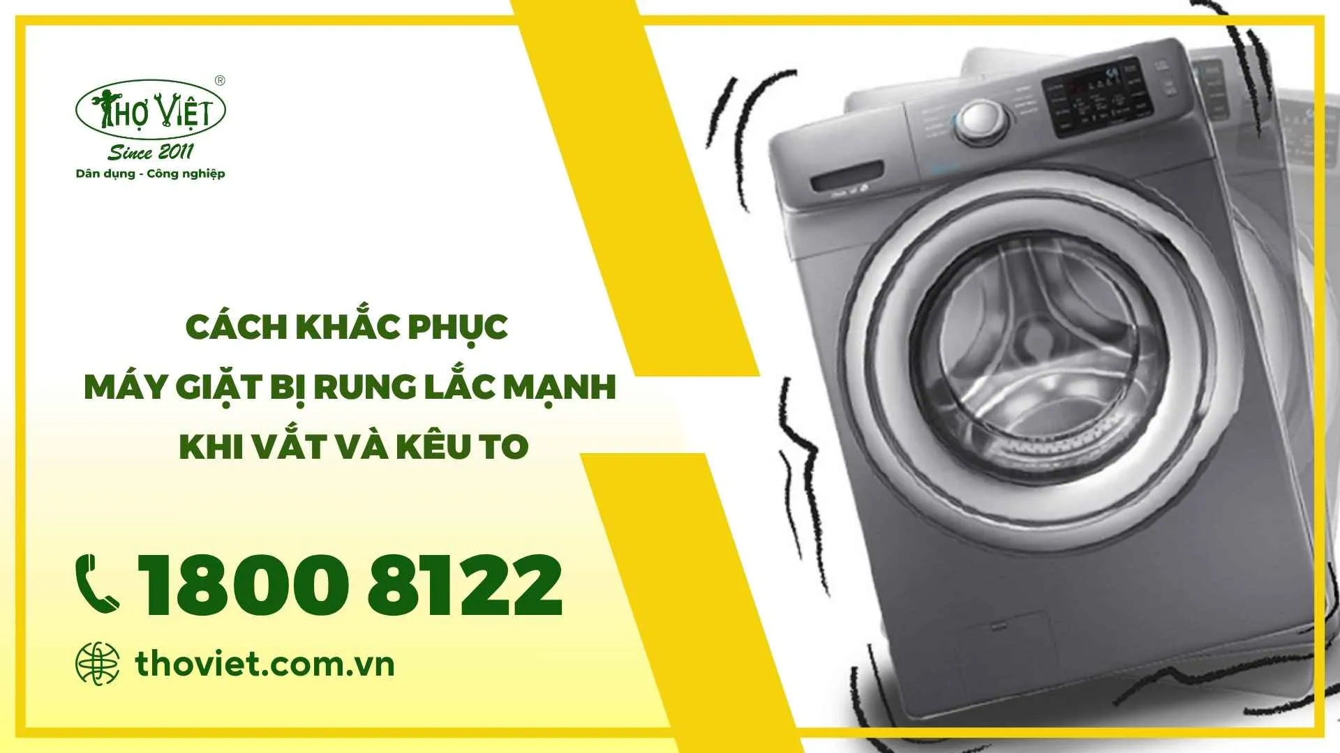 Máy giặt bị rung lắc mạnh khi vắt
