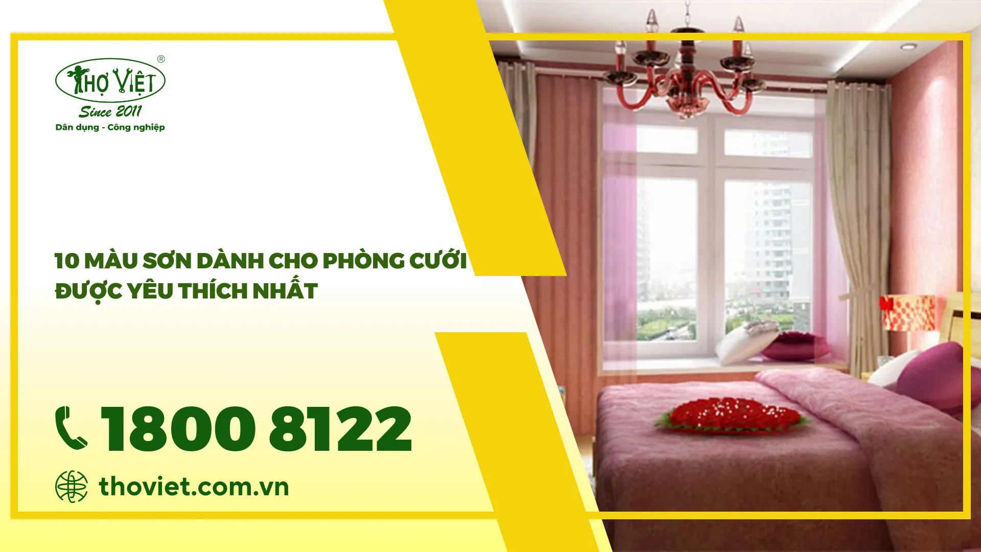 10+ Màu sơn phòng cưới đẹp được yêu thích nhất