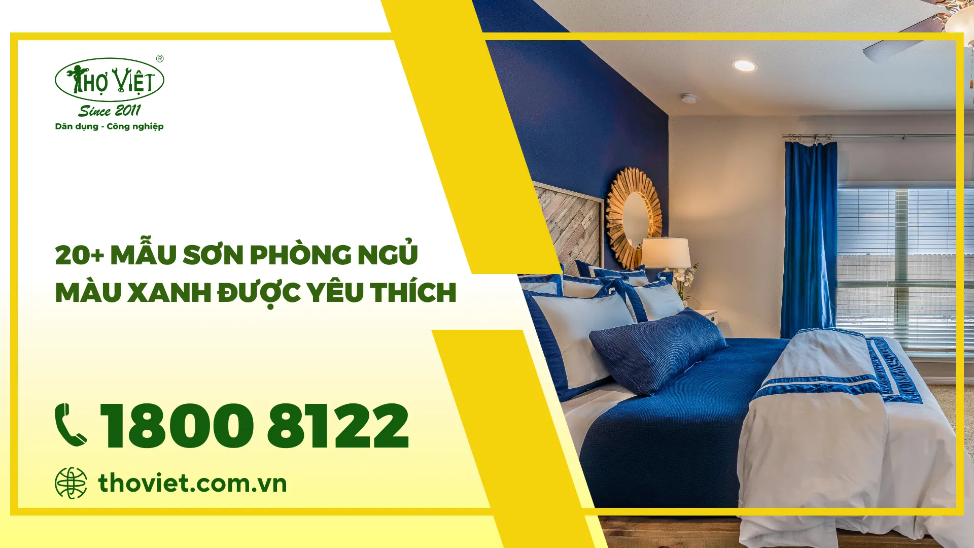 20+ Mẫu sơn phòng ngủ màu xanh được yêu thích