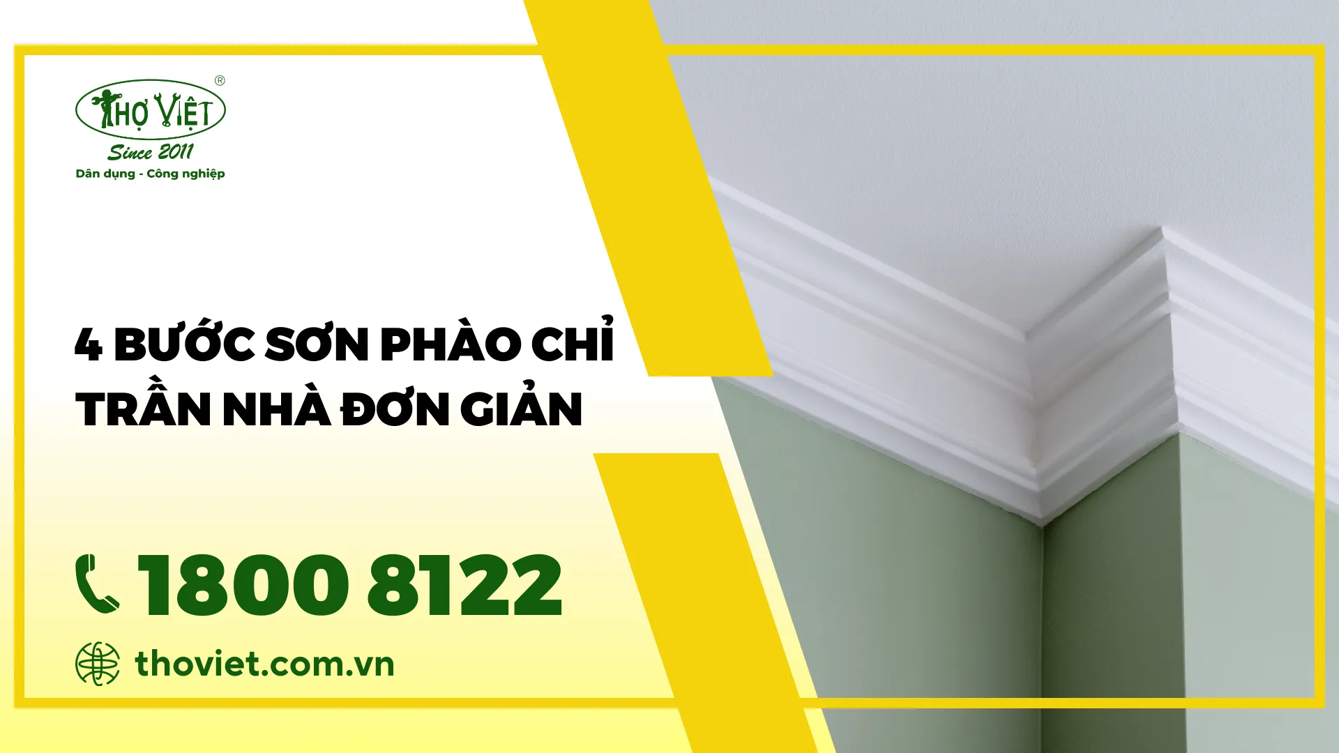 Hướng dẫn cách sơn chỉ trần nhà chỉ với 4 bước siêu đơn giản