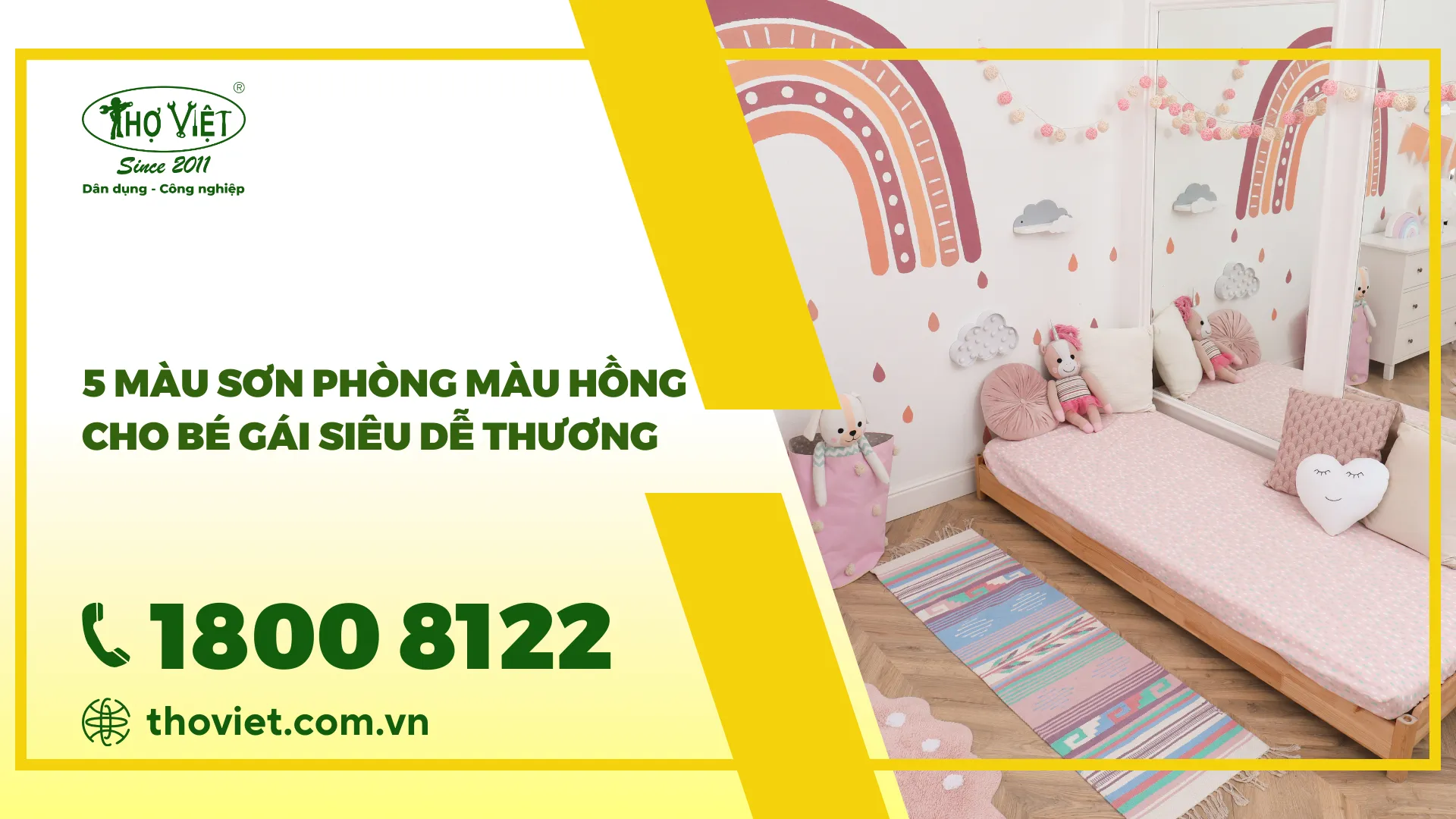 [Bật mí] 5 màu sơn phòng màu hồng cho bé gái siêu dễ thương