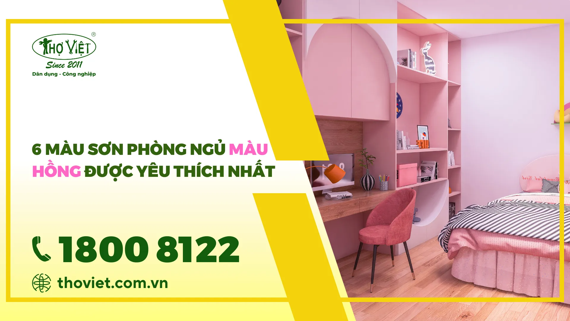 6 màu sơn phòng ngủ màu hồng được yêu thích nhất