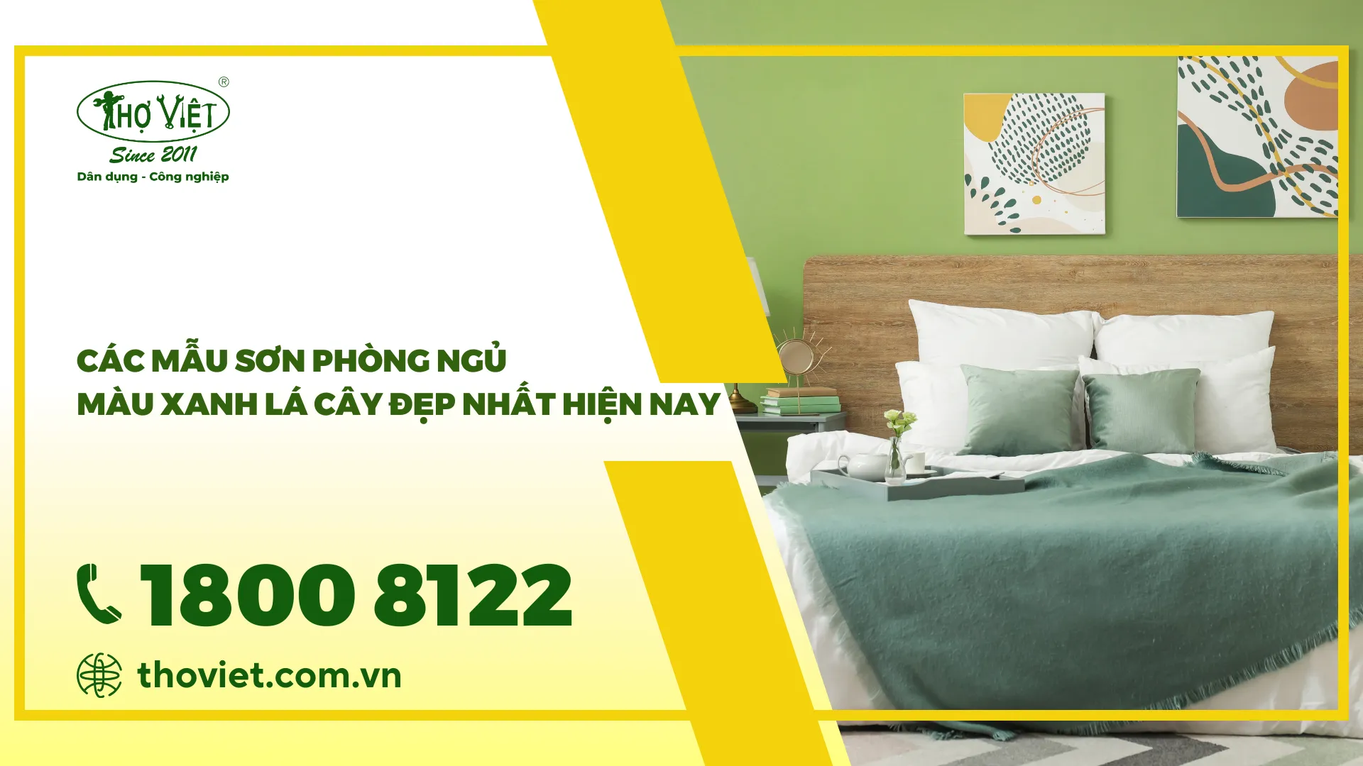 [Gợi Ý] Các mẫu sơn phòng ngủ màu xanh lá cây đẹp nhất hiện nay