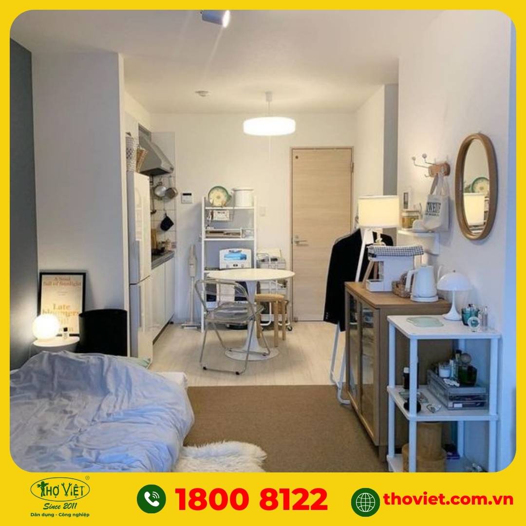 Cải tạo phòng trọ với màu sắc sáng