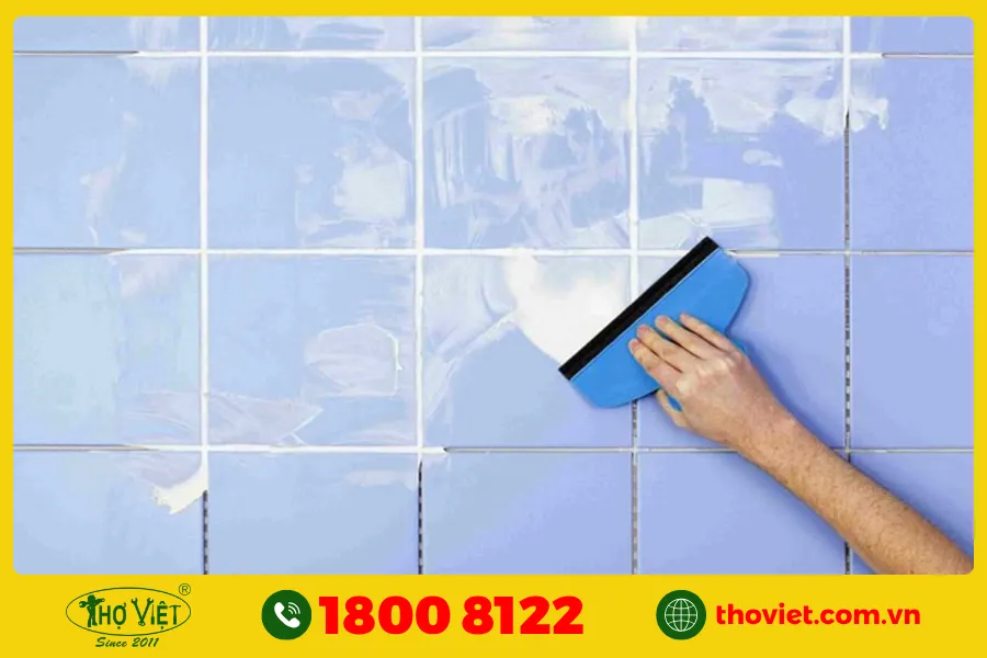 Ốp lát gạch men + keo chà ron chống thấm