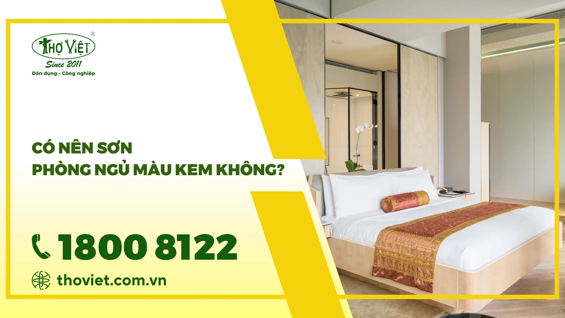 Có nên sơn phòng ngủ màu kem không?