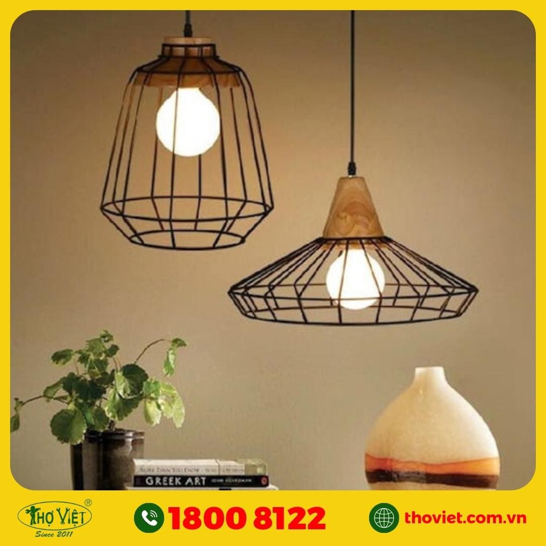 Đèn thả trần thạch cao hình khối