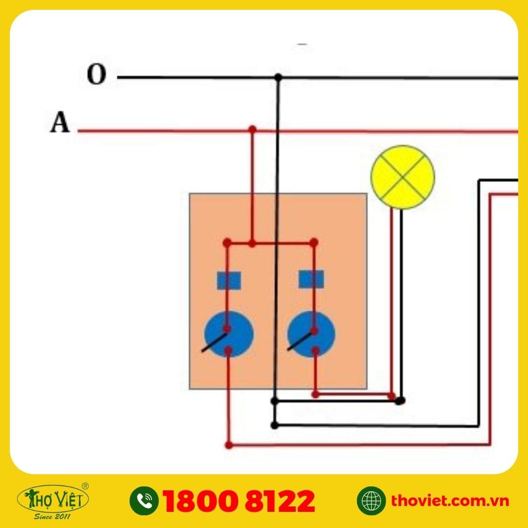 Giải thích cách đấu bảng điện 2 công tắc 2 ổ cắm