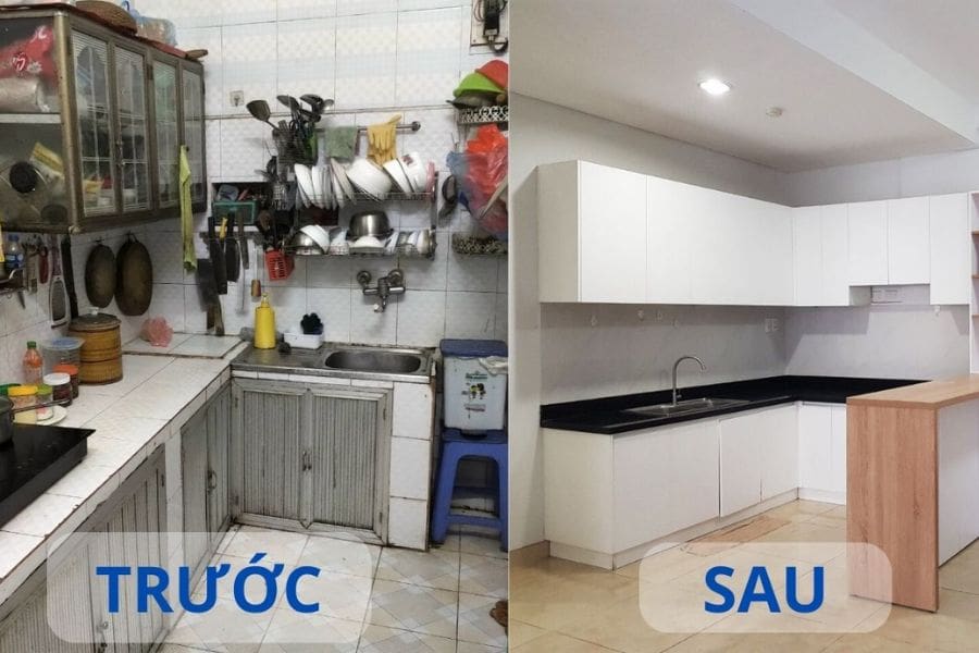 giữ lại kết cấu nhà bếp