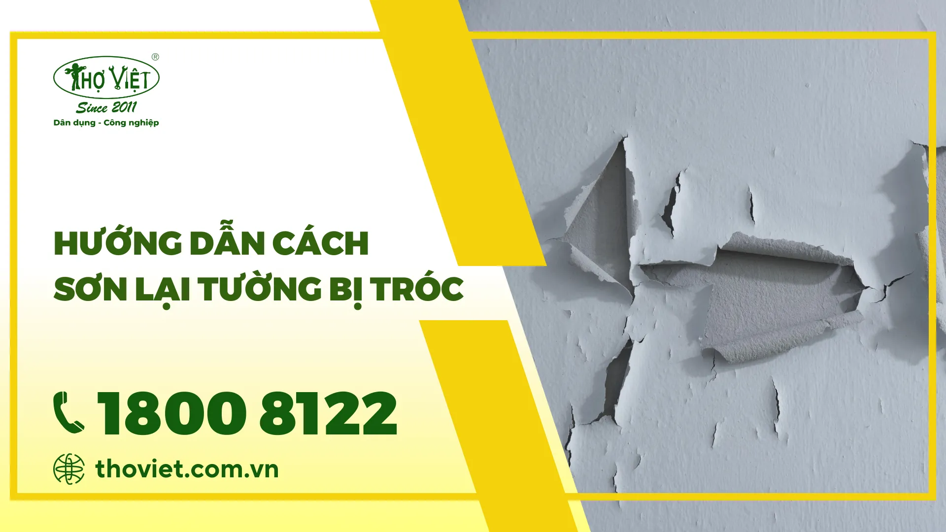 Hướng dẫn cách sơn lại tường bị tróc