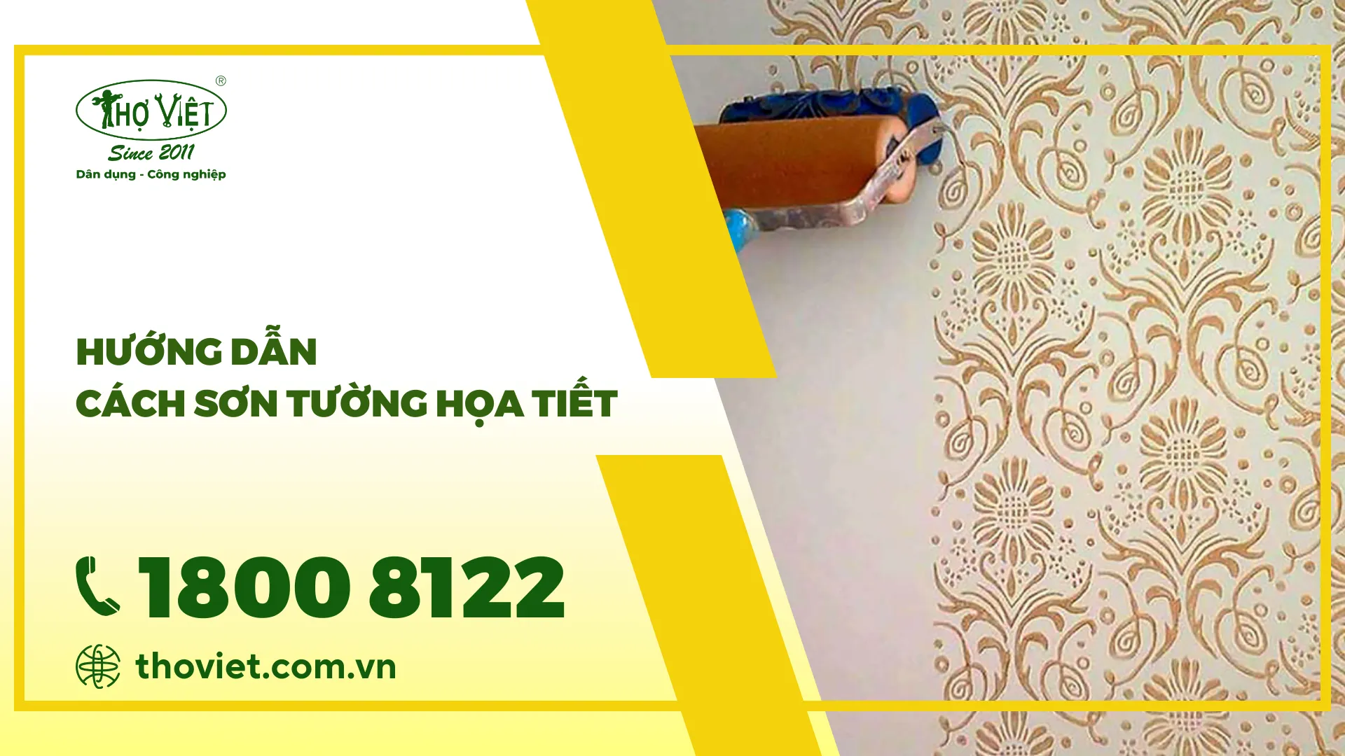 Hướng dẫn cách sơn tường hoa tiết đơn giản & dễ làm