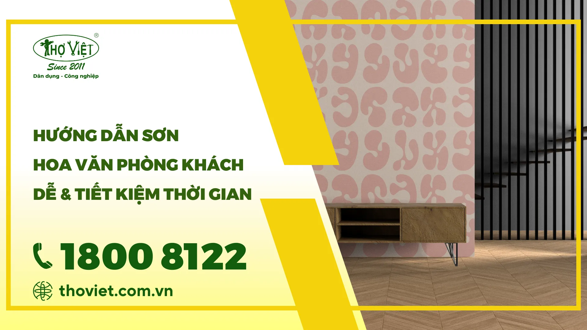 Hướng dẫn sơn hoa văn phòng khách dễ & tiết kiệm thời gian