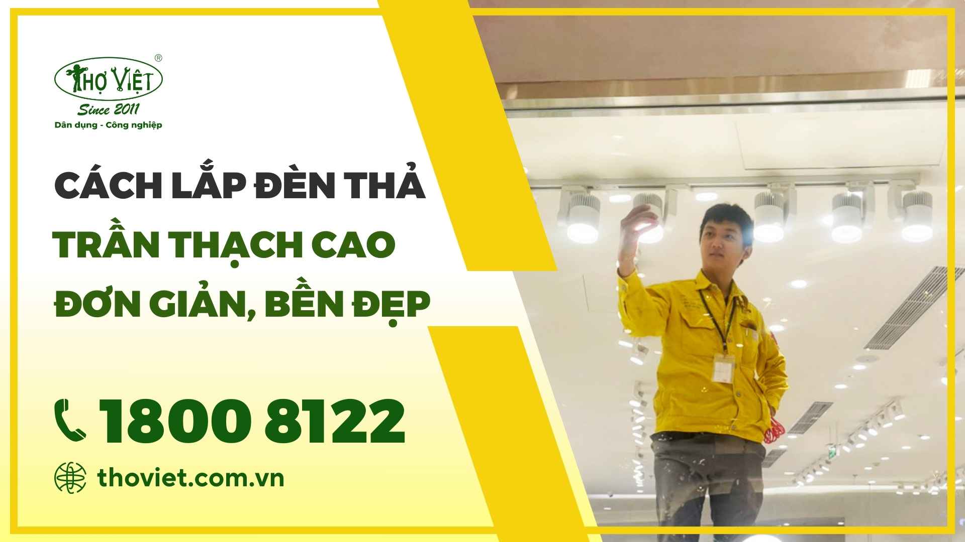 Lắp đèn thả trần thạch cao