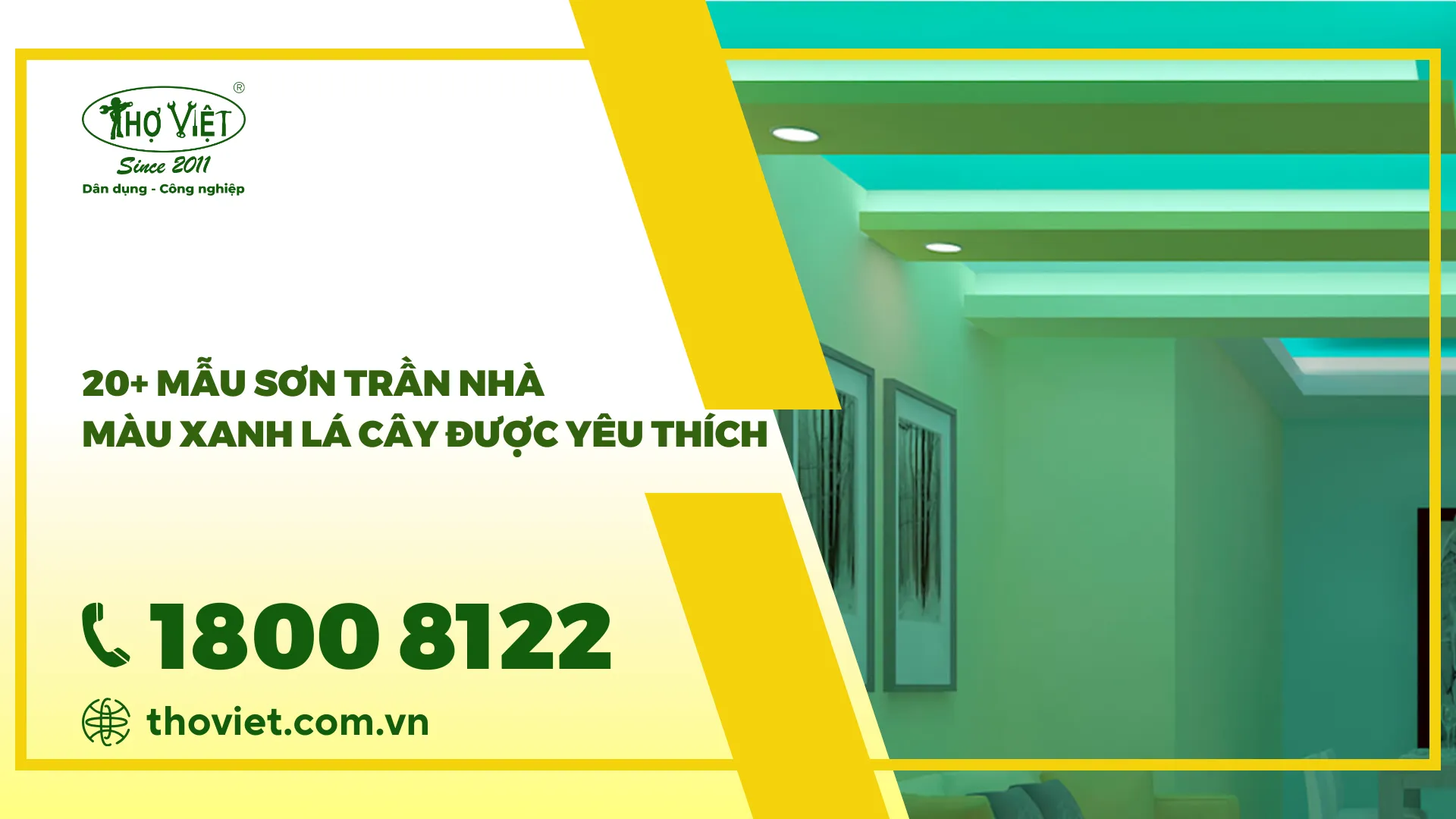 20+ Mẫu sơn trần nhà màu xanh lá cây được yêu thích