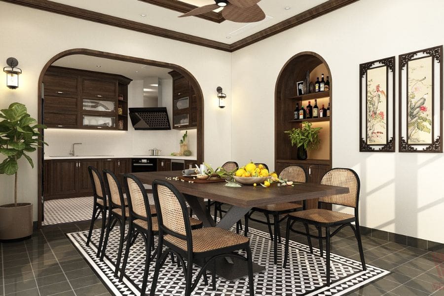 Nhà bếp phong cách indochine