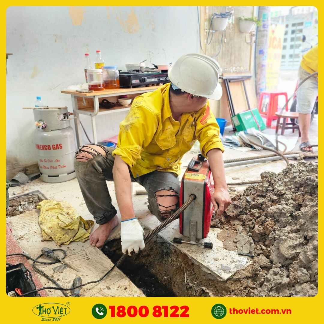 Quy trình thông cống nghẹt - Thợ Việt
