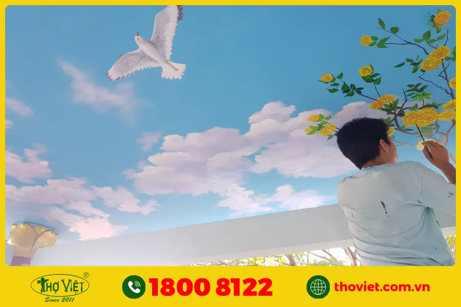 20+ mẫu sơn mây trần nhà đẹp nhất hiện nay