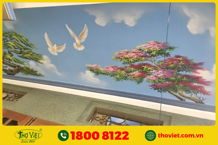 20+ mẫu sơn mây trần nhà đẹp nhất hiện nay