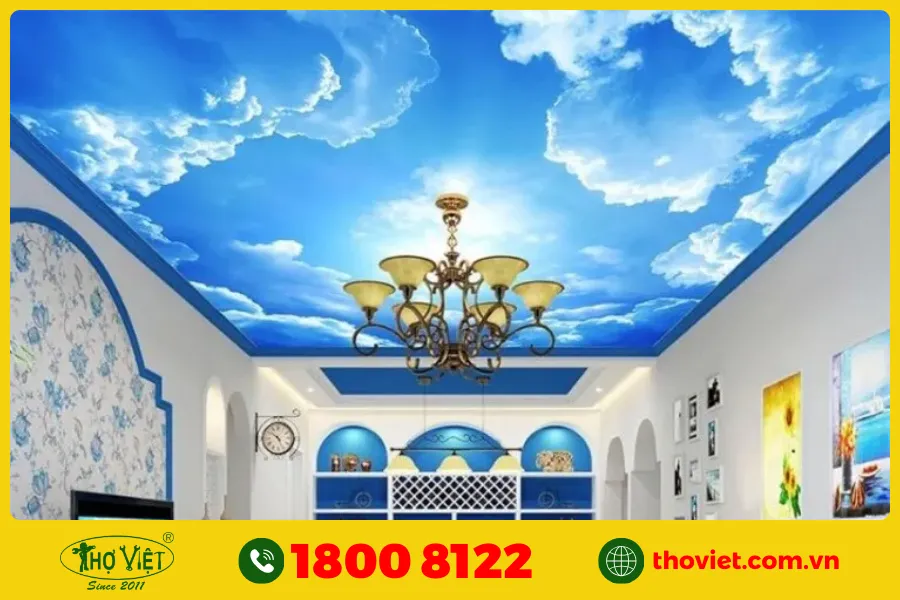20+ mẫu sơn mây trần nhà đẹp nhất hiện nay